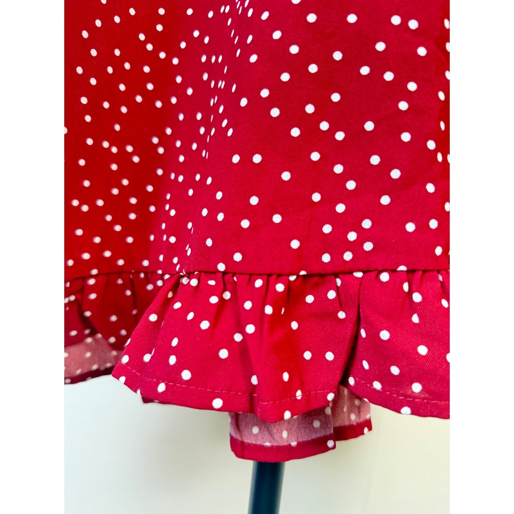 Rihoas Womens The Red V Neck Polka Dot Flounce Mini Dress Medium Flowy Summer - Picture 9 of 16
